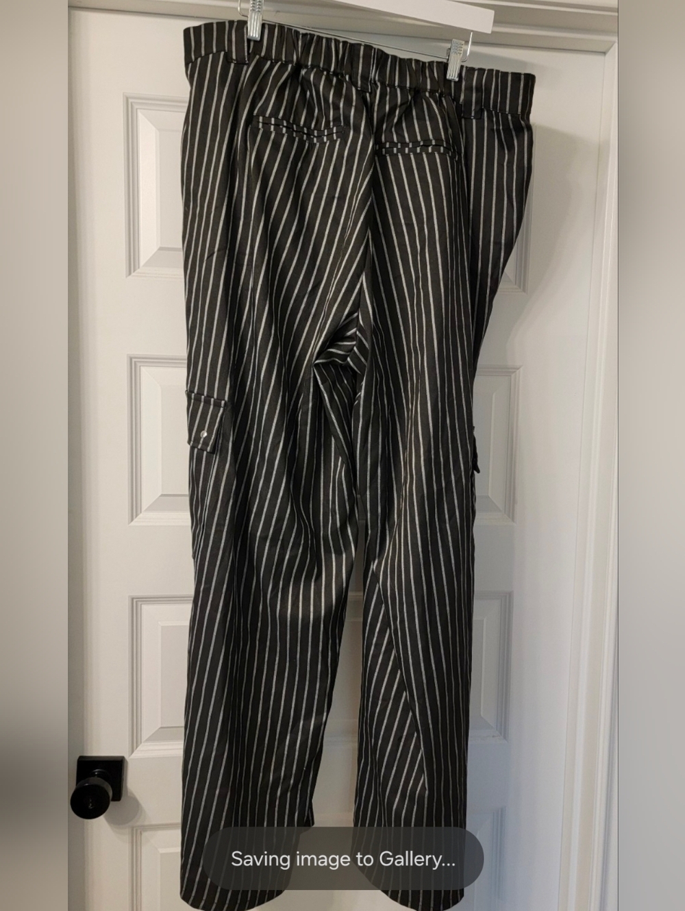 NWOT Hot Topic Black White Pinstripe Wide Leg Pants WITHOUT CHAINS Size 2X - Picture 4 of 5
